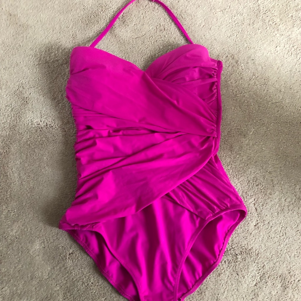 Gottex Lattice V-Neck One Piece Swimsuit